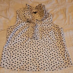 Elegant Black and White Patterned Blouse